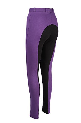 Discount Pet Accessories Damen Jodhpur Reithose Weiche Stretch Hose Alle Größen & Farben - Baumwolle & Spandex, 38, Violett/Schwarz