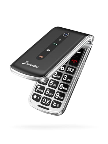 SweetLink F1 Seniorenhandy ohne Vertrag, Klapphandy Senioren Handy Mobiltelefon mit Großen Tasten, 1000 mAh Akku, FM Radio, Dual SIM Handy, 5 SOS Notruftaste Handy für Senioren
