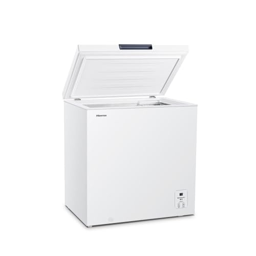 Hisense FT184D4AWYE - Horizontale Gefriertruhe, Korb mit Griff, elektronische Temperaturregelung, mit 142 l Nutzvolumen, leise, 40 dBA, Weiß