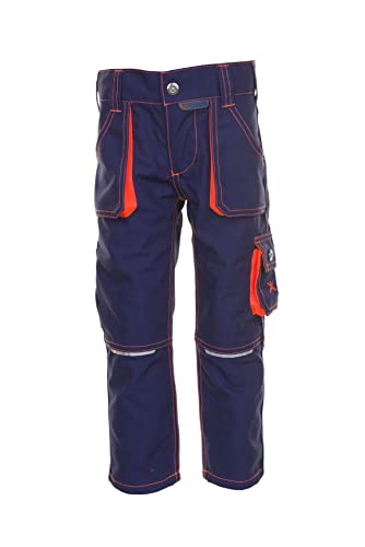 Planam Größe 146/152 Kinder Junior Bundhose Marine orange Modell 6111 Basalt Kids-bundhose