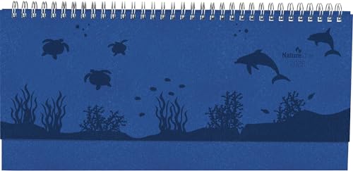 Alpha Edition - Tisch-Querkalender Nature Line Ocean 2025, Notizkalender, 29,7x13,5cm, Kalender mit 112 Seiten, Notizbereich, Jahresübersichten, Ferientermine und internationales Kalendarium