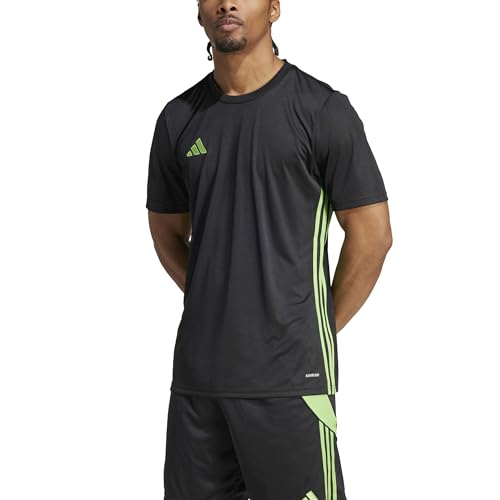 adidas Men's TABELA 23 Jersey, Black/semi Lucid Lime, M