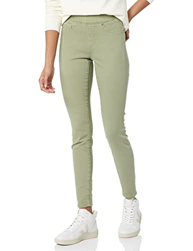 Amazon Essentials Damen Stretch-Schlupf-Jeggings mit mittlerer Leibhöhe - Auslaufmodell, Helles Salbeigrün, 38 Kurz