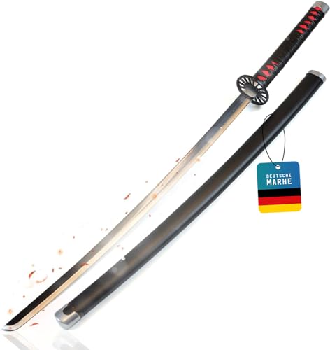 Demon Slayer - Kamado Tanjirou's Nichirin Schwert, Katana aus Carbon Stahl, 95,5 cm, für Tanjiro Kostüm