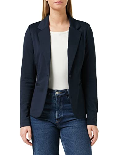 ICHI IHKATE BL Damen Blazer Kurzblazer Jacke Ein-Knopf-Blazer mit Stretch und Reverskragen, Größe:L, Farbe:Total Eclipse (14044)