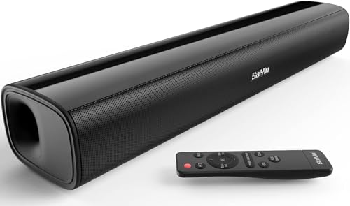 Saiyin Soundbar für TV Geräte, 40 Watt kleine Lautsprecher für Fernseher, Surround Sound System TV Soundbar Lautsprecher mit Bluetooth/Optical/AUX Anschluss für PC/Gaming/Projektoren, 17 Zoll