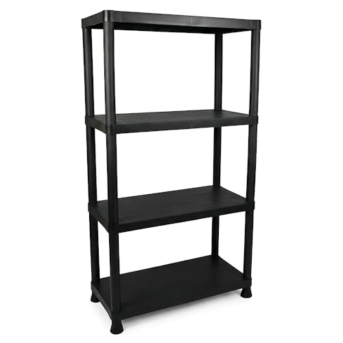 Ondis24 Steckregal 60 x 30 x 131 (H) cm, 4 Böden, Kunststoffregal, Schwerlastregal, bis zu 80 kg, Regal, Lagerregal (1 Stück)