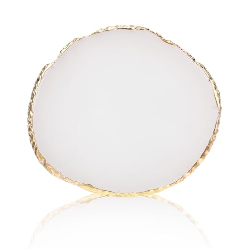 Ouligay Maniküre Gemalt Palette Nail Art Palette Kunstharz Nagelkunst Nail Art Make Up Paletten Nagelmalerei Display Fach Kosmetik Mischwerkzeuge (Weiß)