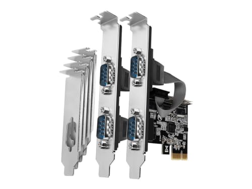 AXAGON Compatible PCEA-PSN PCIe-Adapter mit 4X Seriell-Ports - ASIX AX99100 Chipsatz