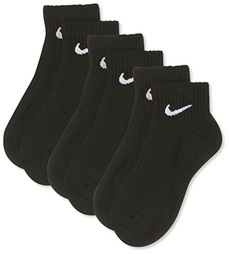 Nike Erwachsene Everyday Lightweight Ankle (3 Paar) Socken, Black/White, M (38-42 EU)