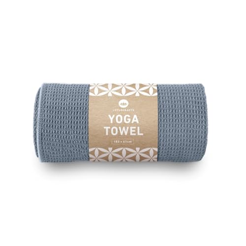 Lotuscrafts® Yoga Handtuch rutschfest für Yogamatte, rutschfester als klassisches Yoga Handtuch rutschfest mit Noppen dank großflächiger Silikonbeschichtung Yogatuch rutschfest, Yogas Tuch 183 x 61 cm