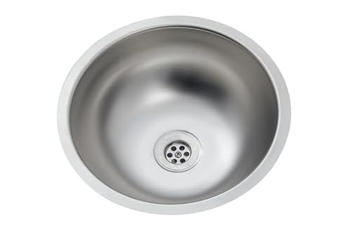 Rundspüle Edelstahlspüle Campingspüle Durchmesser 34cm Edelstahlspüle Einbauspüle Aufbauspüle Spülbecken Spüle Küchenspüle Y30