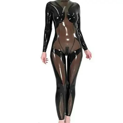 GAYLOP Neu Latex 100% Gummi Catsuit Schwarz sexy Onesie Cosplay Party Farbe passend Größe XS-XXL 0.4mm-schwarz-XXL