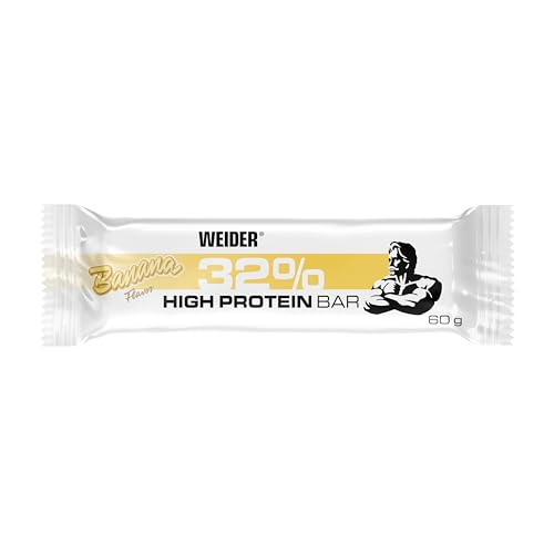Weider - 32% Protein Bar - Proteinriegel mit Vollmilchschokolade - Mit 19 g Protein - 12 x 60g - Banane