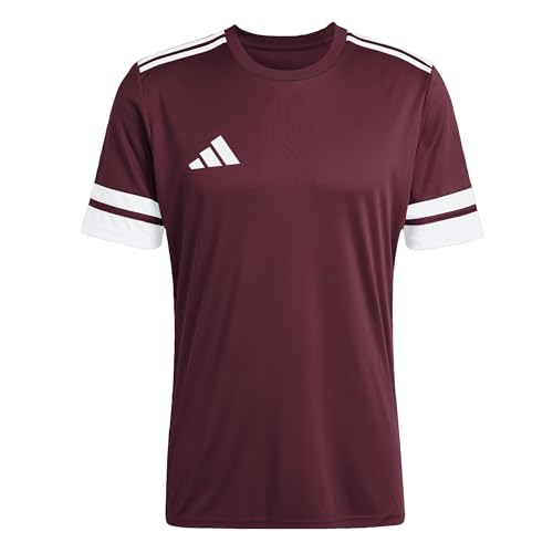 Adidas Men's SQUADRA25 Jersey Short Sleeve, Team Maroon 2/White, L