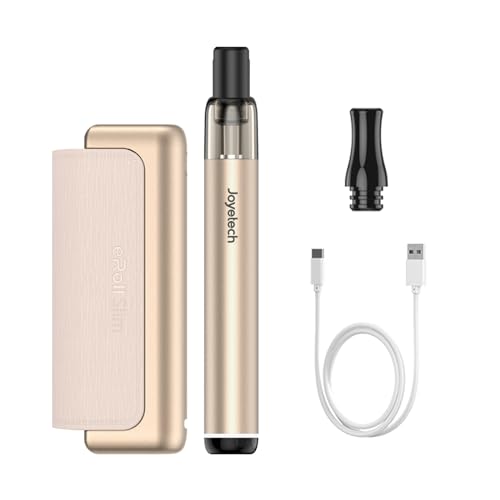 JOYETECH Eroll Slim Vape Kits 1500 mAh + 480 mAh großer Akku 2 ml wiederaufladbares USB-C Wechsel Pod System ohne Nikotin Gold