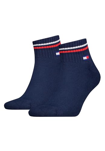 Tommy Hilfiger Unisex Quarter Socken, Navy, 43-46 EU