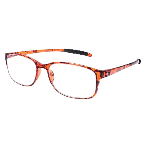 UVTQSSP Lightweight Lesebrille für Herren Damen Flexible TR90 mit Blaulichtfilter Computerbrille(Leopard 1.5)