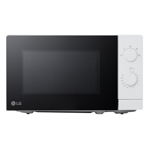LG MS2082H Solo-Mikrowelle (20 L, 700 W) mit einfacher Bedienung (5 Leistungsstufen, Doppel-Drehregler, LED-Beleuchtung), Weiß
