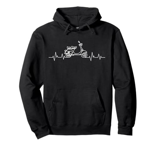 Motorroller Herzschlag Moped Fahrer EKG Puls Mofa Roller Pullover Hoodie