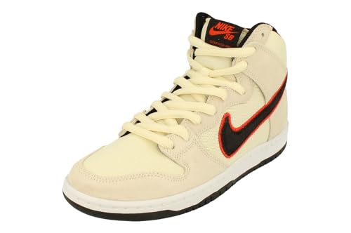 Nike SB Dunk High Pro PRM Herren Trainers DO9394 Sneakers Schuhe (UK 8 US 9 EU 42.5, Coconut Milk Black Team orange 100)