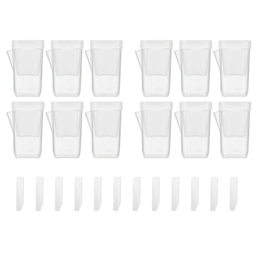 URPIZY 12 St¨¹ck Selbstbew?ssernde T?pfe Quadratisch mit Trocken-Nass-Trennung, Durchsichtige Blument?pfe f¨¹r Sukkulenten und Mini-Pflanzen, Seitliche BEF¨¹llung, Inklusive Pflanzenetikette