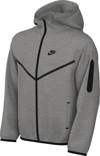 Nike Kinder Tech Fleece Full-Zip Jacke, Dk Grey Heather/Black/Black, 12/13 Jahre