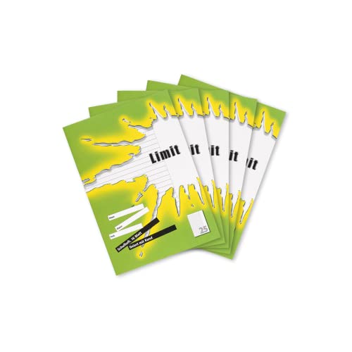 Limit Schulheft A4, 16 Blatt, Lineatur 25, Liniert Mit Rand, 5 Stück
