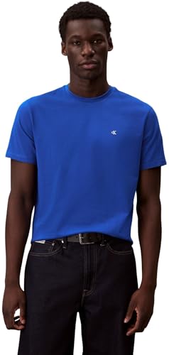 Calvin Klein Herren T-Shirt Kurzarm Classic Monogram Tee mit Rundhalsausschnitt, Blau (Ocean Tides), L