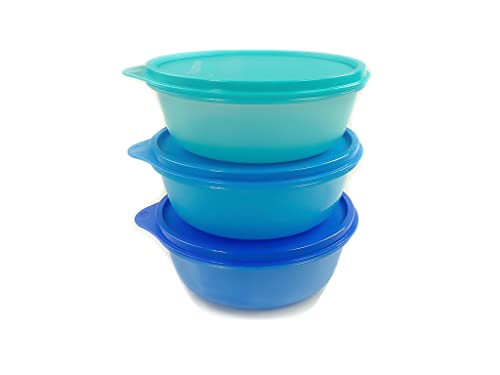 TUPPERWARE Ciotole multiple (3) 600ml blu oscuro + blu + turchese scatola