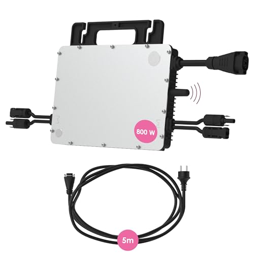 Hoymiles HMS-800W-2T Mikro-Wechselrichter mit integrierter WiFi DTU | inkl. 5m HMS Field Connector Kabel | bis zu 2 PV-Module | 800 Watt | VDE konform | für Balkonkraftwerke - at-Version
