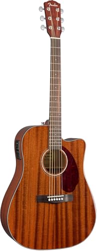 Fender CD-140SCE Dreadnought Elektroakustikgitarre, Mahagoni, inklusive Hartschalenkoffer, Inklusive kostenloser virtueller Kurse auf Fender Play