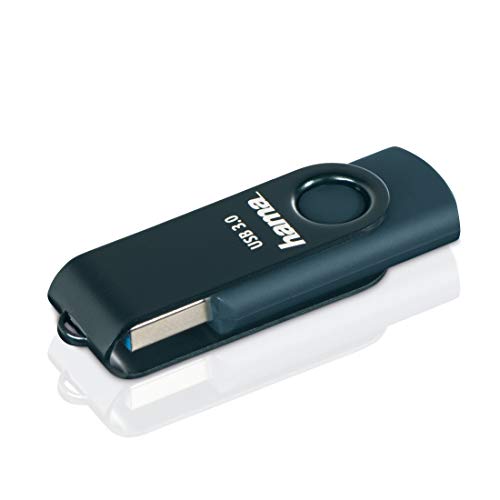 Hama 64 GB USB-Stick USB 3.0 Datenstick (70 MB/s Datentransfer, mit Öse zur Befestigung am Schlüsselring, Speicherstick, Memory Stick aus Metall, geeignet für Windows/MacBook) Petrolblau