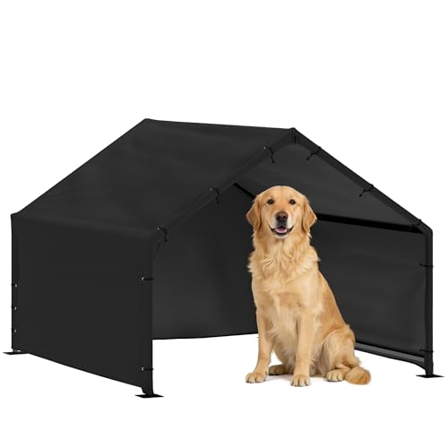 PawHut Hundehütte Hundehaus für Hunde bis 30 kg 125 x 110 x 93 cm Schwarz