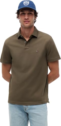 Tommy Hilfiger Herren Poloshirt Kurzarm 1985 Regular Fit, Grün (Army Green), XXL