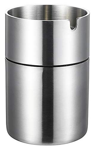 Geoyien Edelstahl Aschenbecher, Aschenbecher Draußen, Metall Aschenbecher, Aschenbecher Wind, Auto Aschenbecher für Garten, Büro, Haushalt (Groß)