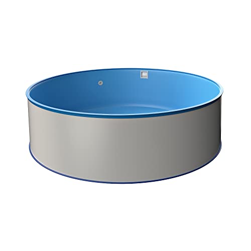 Schwimmbecken-Set MTH Premium Stahlwandpool Made in Germany Rundform Ø 5,00 x 1,20 m mit Einbauskimmer-Set, Stahlwand weiß, Folie blau