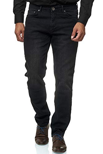 JEEL Herren-Jeans - Regular-Fit Straight-Cut - Stretch - Jeans-Hose Basic Washed 06-schwarz (verwaschen) 34W / 32L