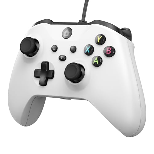 IWGAME Kabelgebundener Controller für Xbox One/PC, Gaming-Controller mit Turbo-Funktion und 3,5-mm-Audioanschluss, kompatibel mit Xbox One S/X, Xbox Series S/X, Android, iOS (Weiß)
