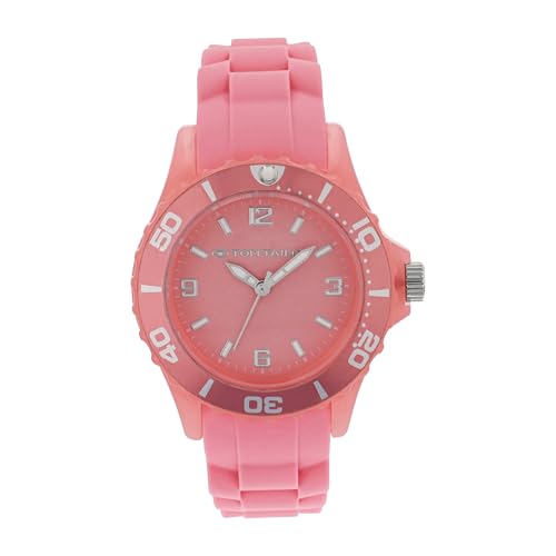 Tom Tailor Armbanduhr mit Silikonband für Mädchen, Silber, wasserdichte 3 bar, Geschenkidee, kommt in Uhren Geschenkbox, 2100706