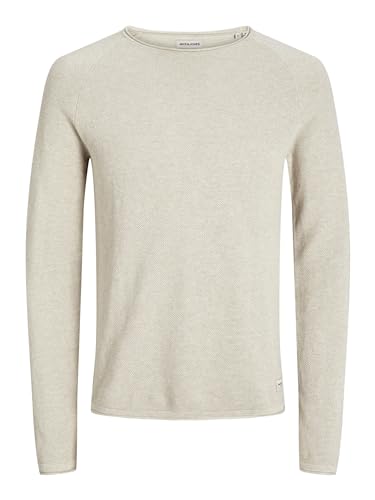 JACK & JONES 12157321 JJEHILL Knit Crew Neck NOOS, 176642001OATMEAL/MELANGE, XL