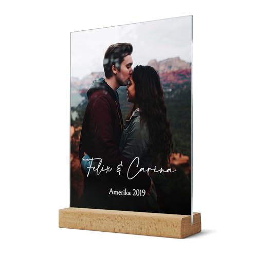 CHRISCK design Dein Foto auf Acrylglas - Wandbild selbst gestalten - Acryl Glasbild mit eigenem Foto & Wunschtext - hochwertiger Druck als Weihnachten Geschenk für Freund Freundin - ab 20x15 cm