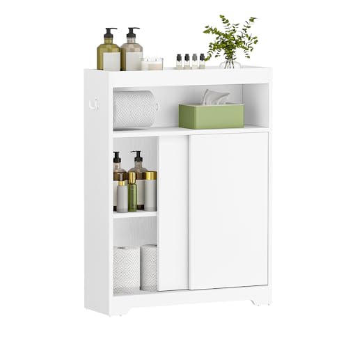 Hzuaneri Badezimmerschrank, Nischenschrank, Schiebetür, verstell. Ablagen