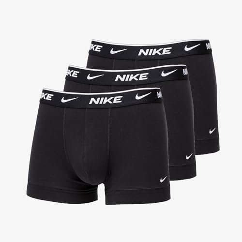Nike Underwear Herren Essential Trunks 3er Pack – Kurze Beinlänge, Enganliegend, Weiches Stretchmaterial, Black/Black/Black, M