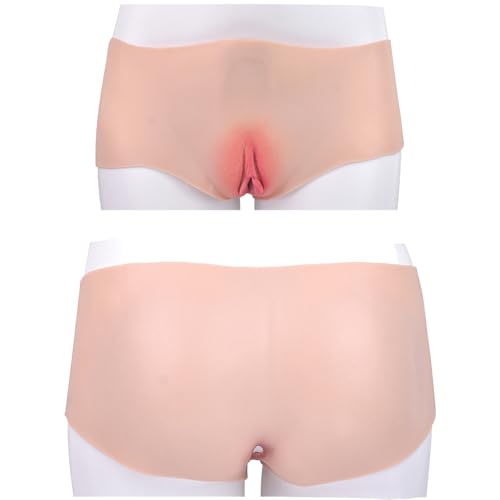 Jomyu Silikon Gefälschte Vagina Höschen Transvestite Crossdresser HöSchen sissy kleidung Gaffel Der MäNner Vagina Boxershorts füR Transgender Shemale Crossdresser Cosplay Drag Queen (Unbehaart)