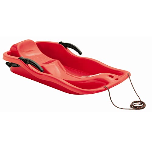 Prosperplast Schlitten Race rot – Stabiler Kunststoff-Rodel mit Zugseil, ergonomischer Sitzfläche, leicht & robust, für Kinder und Freizeitspaß im Schnee, Winterrodel
