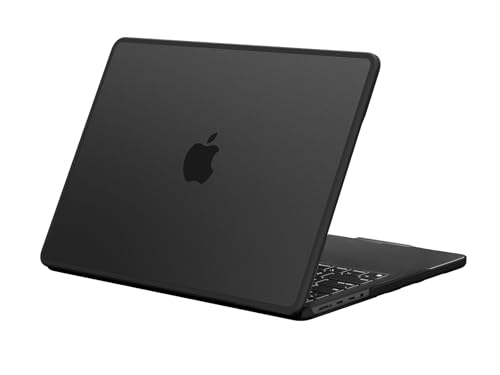 BlueSwan Hülle kompatibel für MacBook Pro 14 Zoll 2026 M5 M4 M3 M2 M1 Pro/Max 2025-2021 A3426 A3427 A3434 A3112 A3185 A3401, Fallfeste TPU-Rahmen+Matte Anti-Fingerprint Schutzhülle Laptop Case,Schwarz