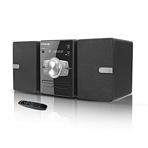 Kompakt CD-Stereoanlage Mini-Komponente 30W RMS CD-Player UKW/Bluetooth-kompatibel/USB/AUX/Fernbedienung/Kopfhörerbuchse Kompatibel mit hochauflösender Klangquelle
