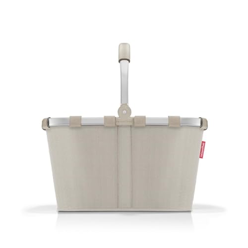 reisenthel carrybag Herringbone Sand – Stabiler Einkaufskorb mit viel Stauraum und praktischer Innentasche – Elegantes und wasserabweisendes Design