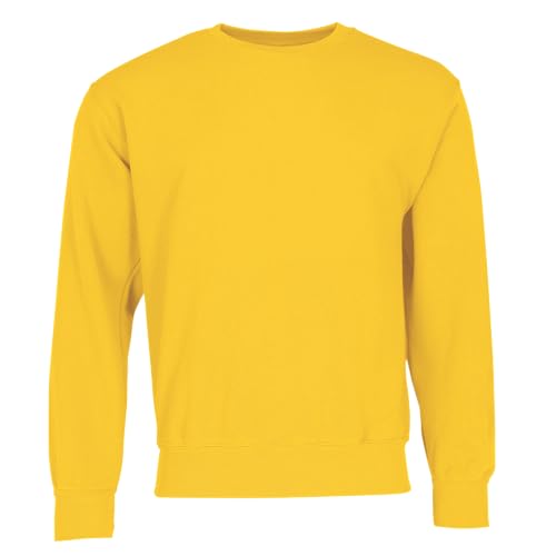 Fruit of the Loom Herren Set In Sweat Sweatshirt, Yellow (Sunflower Yellow), Large